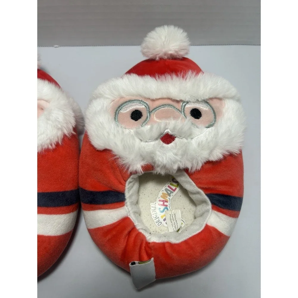 Squishmallows Original Christmas Santa Claus Kids Stuffed Slippers Size: 13/1